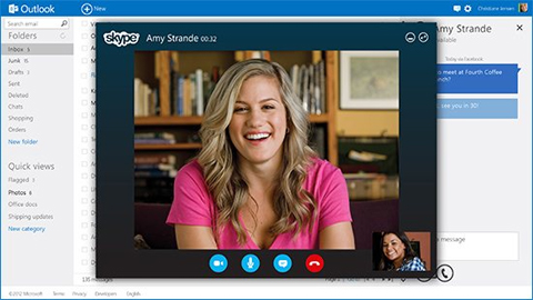 Chat Skype ngay trong Outlook.