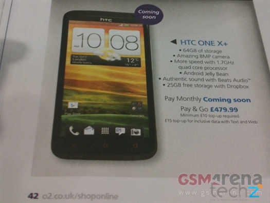 O2, T-Mobile, HTC One X+, One X+, One X plus, HTC One X+, HTC One X plus, GSM Arena, tin đồn HTC One X+, hình ảnh HTC One X+, HTC One X+ bản nâng cấp, HTC, HTC ra mắt HTC One X+, lõi tứ tegra 3