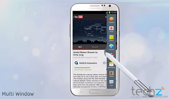 Galaxy Note II cập nhật phần mềm, bổ sung màn hình đa nhiệm,Galaxy Note II ,cập nhật phần mềm, bổ sung màn hình đa nhiệm, multi view, multi windows, samsung, update, đa nhiệm,