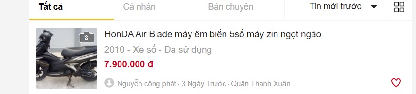 Honda Air Blade b&aacute;n với gi&aacute; sốc chỉ chưa tới 8 triệu đồng, khiến kh&aacute;ch Việt 'sốt s&igrave;nh sịch' ảnh 2