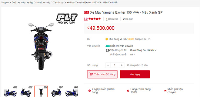 Yamaha Exciter 155 VVA c&oacute; gi&aacute; si&ecirc;u rẻ khi mua online, Honda Winner X cũng phải kinh ngạc ảnh 3