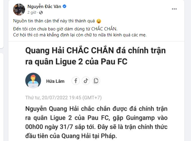 Tin bóng đá Việt Nam 21/7: Quang Hải giúp Pau FC thắng lớn; HLV Park nhận 'cảnh báo' về Đoàn Văn Hậu
