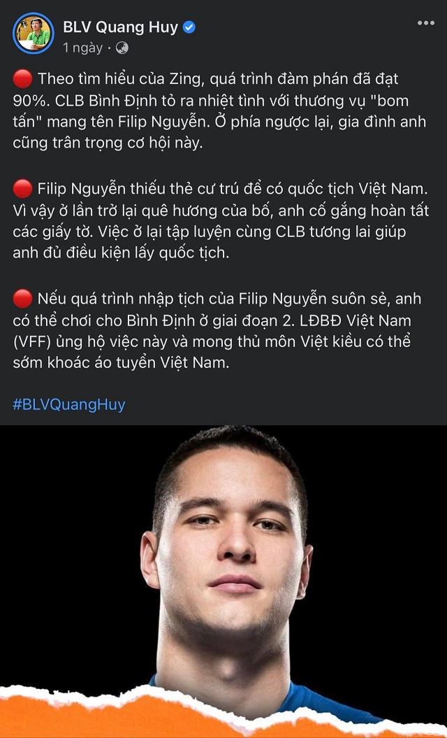 Filip Nguyễn sắp về Việt Nam nhập tịch, tài năng trẻ sáng giá nhất của HLV Park nguy cơ 'mất nghiệp'