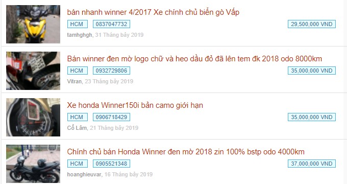 Honda Winner X giá rẻ