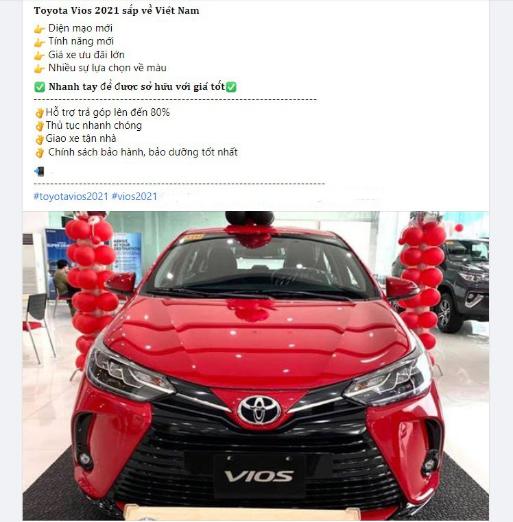 Toyota Vios 2021 nhận cọc