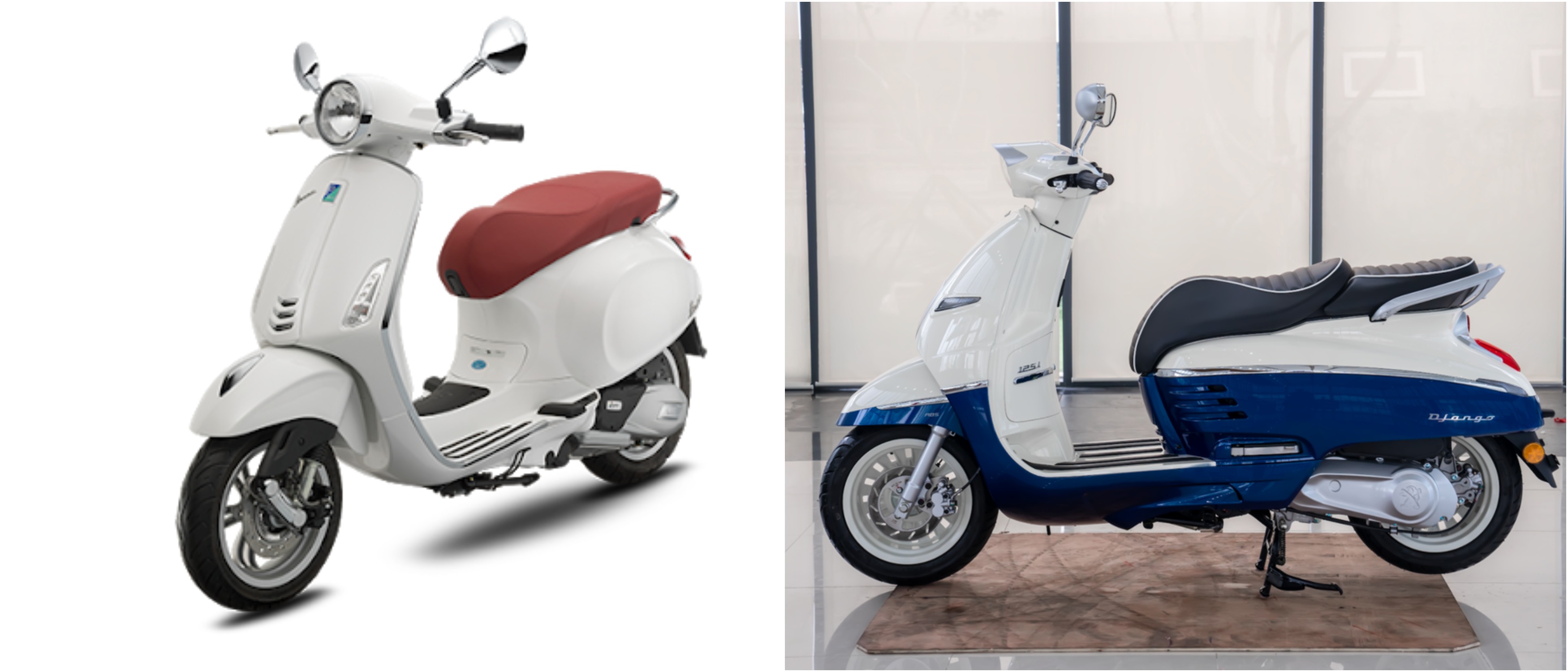 So sánh Vespa Primavera và Peugeot Django