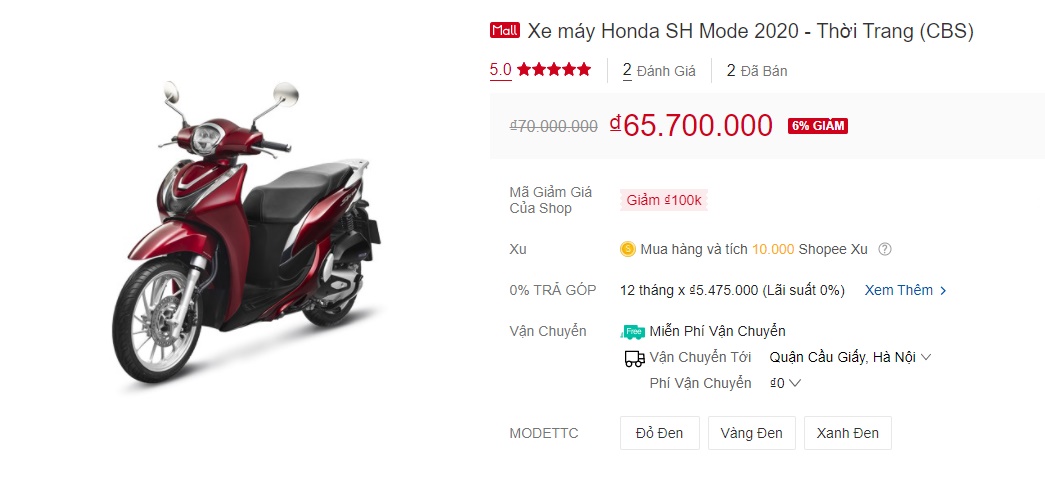 Tin xe hot 9/6: Honda Click 150i 2021 có giá 45 triệu tại đại lý, giá xe SH Mode bất ngờ giảm mạnh