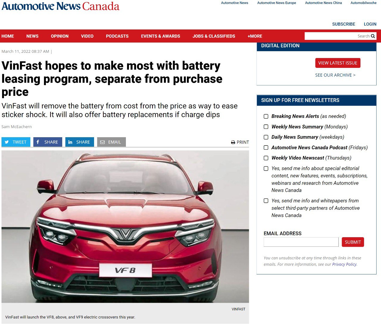 VinFast gây 'chấn động' với chính sách thuê pin chưa từng thấy trên thị trường ô tô