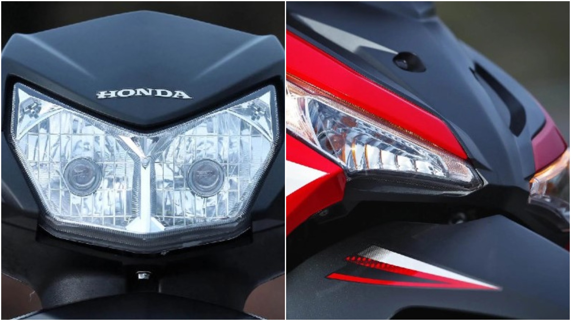 Honda Supra-X 125, xe màu đỏ, đen, phần đầu xe