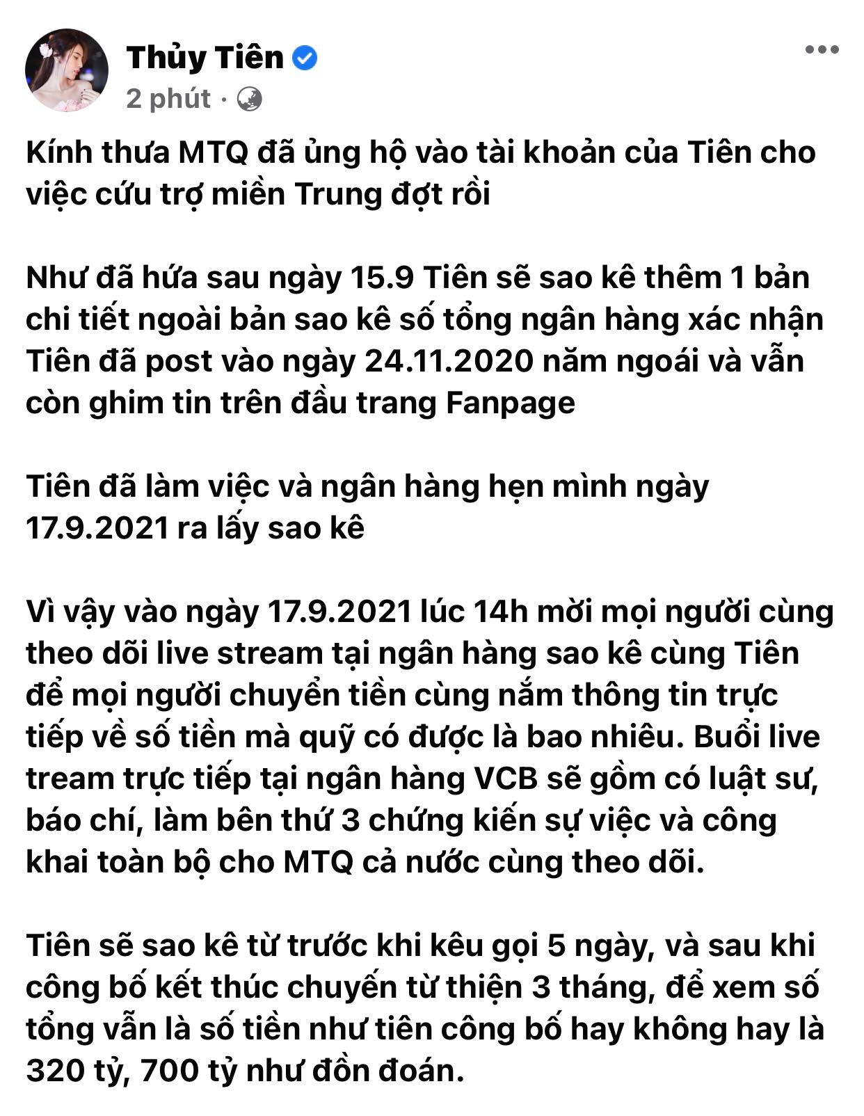 Thuy-tien-chinh-thuc-tung-sao-ke-178-ty-da-keu-goi-thong-bao-ngay-livestream-sao-ke-tai-ngan-hang