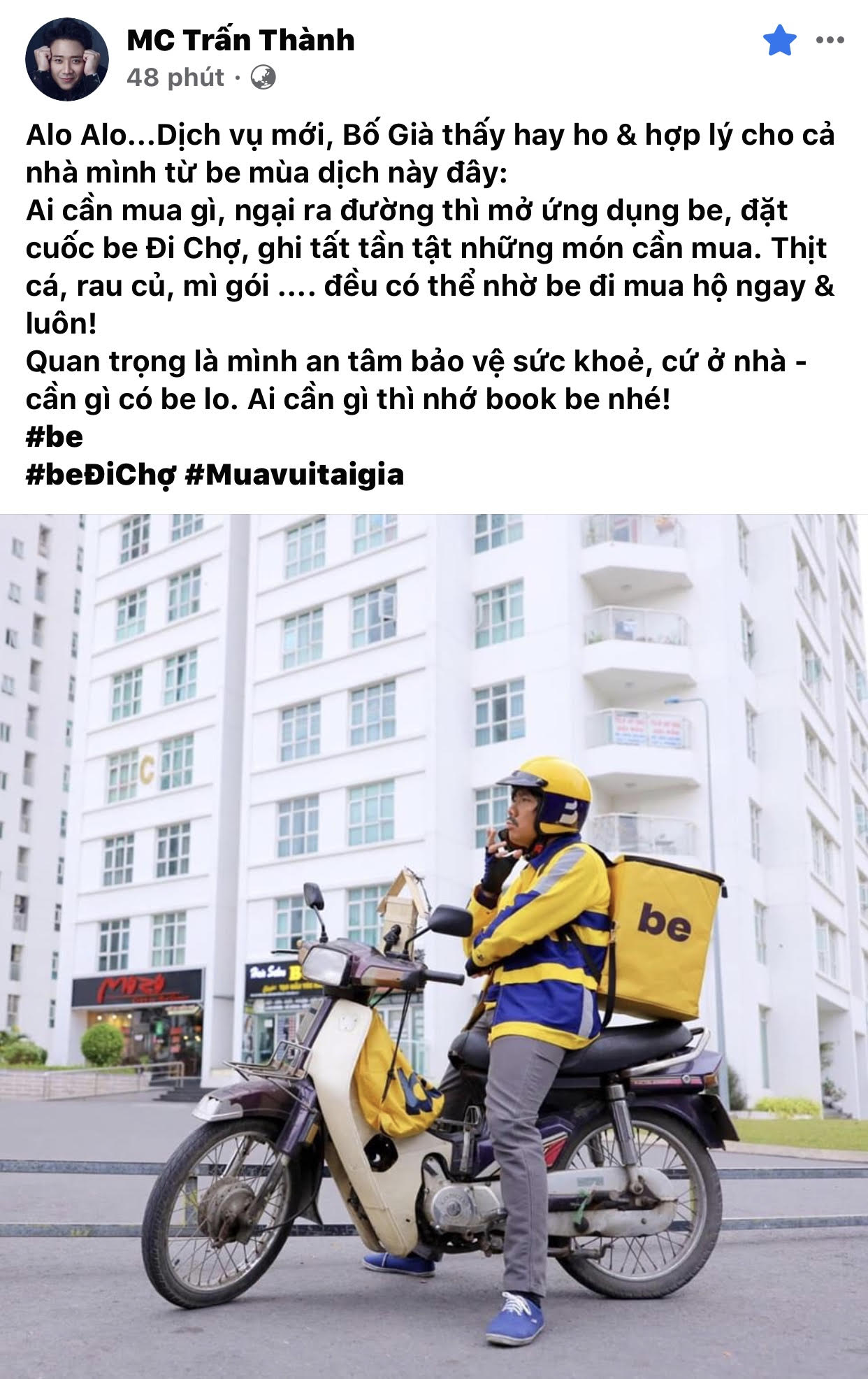Lộ hình ảnh Trấn Thành chạy Be mùa dịch khiến CĐM ngỡ ngàng
