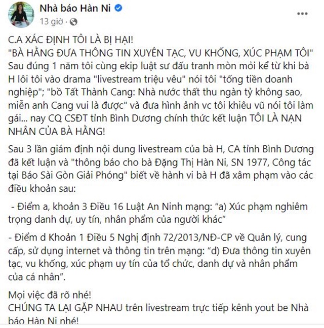 Bà Nguyễn Phương Hằng đang đối diện với tù tội, Nhà báo Hàn Ni có động thái mới gây xôn xao 2