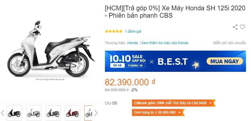 Gi&aacute; xe Honda SH 125i chạm đ&aacute;y kỷ lục sau Honda Winner X, cơ hội tậu xe cực ngon cho kh&aacute;ch Việt ảnh 1
