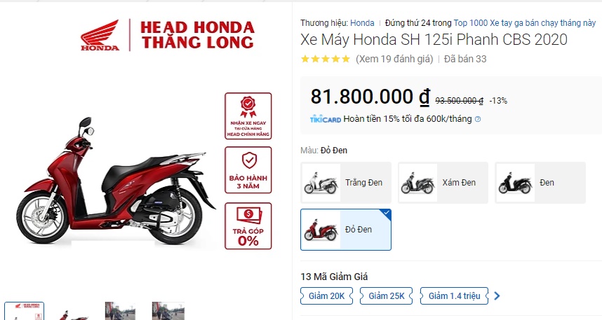 Giá xe Honda SH 125i 2020 giảm kỷ lục 18 triệu khiến khách Việt ồ ạt ‘chốt đơn’ ảnh 2