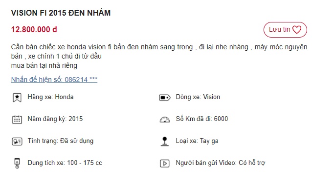 Khách Việt mê mẩn trước chiếc Honda Vision giá chỉ còn 12 triệu, rẻ hơn Honda Wave Alpha mới 8 triệu ảnh 1