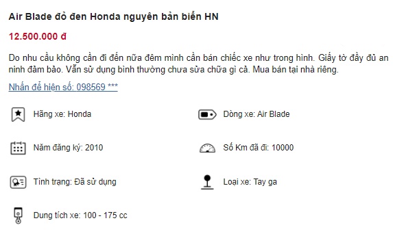 Chiếc Honda Air Blade rao b&aacute;n chỉ 12 triệu, rẻ hơn Honda Vision 20 triệu, thời điểm v&agrave;ng hốt xe ngon ảnh 1
