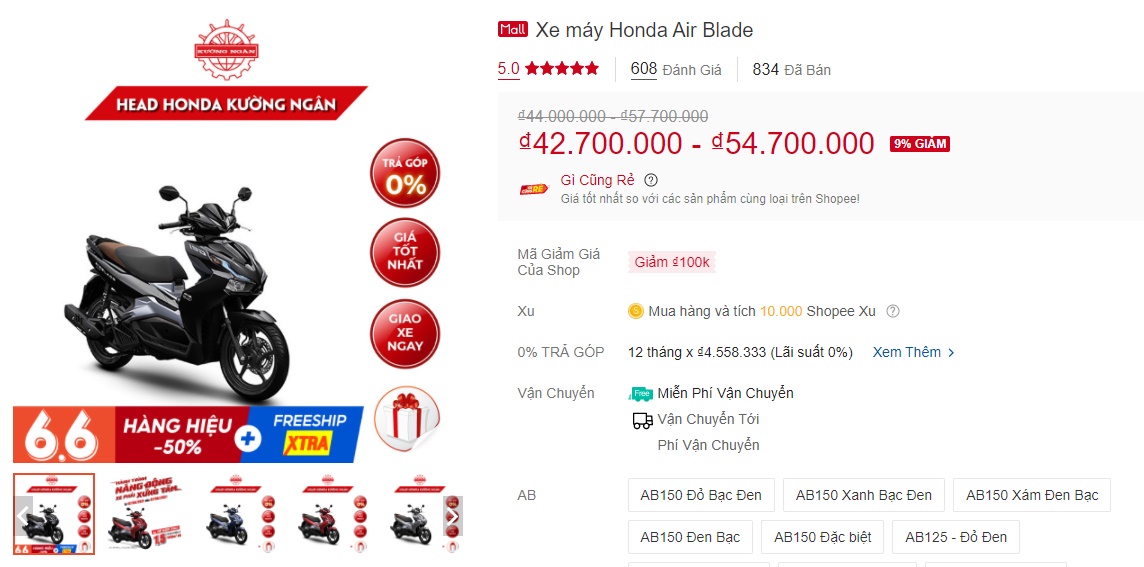 Honda Air Blade 2021 hạ giá kỷ lục, rẻ hơn Honda Lead 2 triệu, khách Việt mua ngay kẻo lỡ ảnh 1