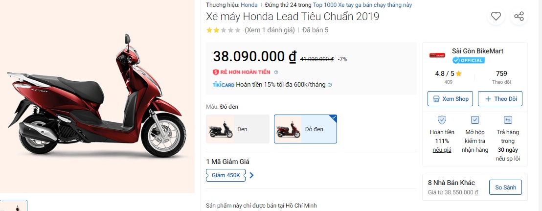 Giá xe Honda Lead 2019 giảm sập sàn: Rẻ ngang Honda Vision 2021 khiến khách Việt háo hức ảnh 1