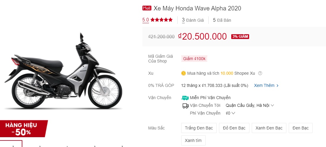 Giá xe Honda Wave Alpha 2020 giảm sâu kỷ lục: Thiết kế mê ly, trang bị ăn đứt Yamaha Sirius ảnh 1