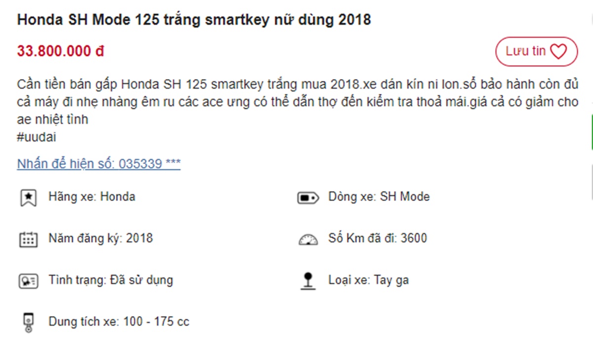 Chiếc Honda SH Mode chỉ c&ograve;n 32 triệu, rẻ ngang Honda Vision 2021, cơ hội mua xe gi&aacute; si&ecirc;u hời ảnh 1
