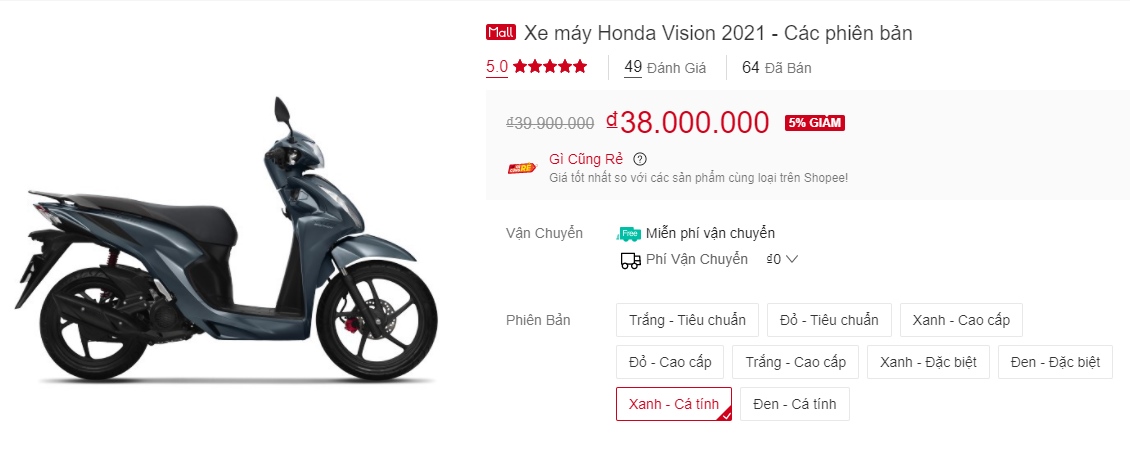 Giá xe Honda Vision 2021 giảm khó tin tại đại lý sau Honda Air Blade: Khách Việt ồ ạt 'chốt đơn' ảnh 3