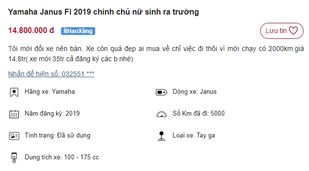 Đối thủ Honda Vision rao bán giá chỉ 14 triệu, thấp hơn cả giá xe máy số Yamaha Sirius mới 5 triệu ảnh 1