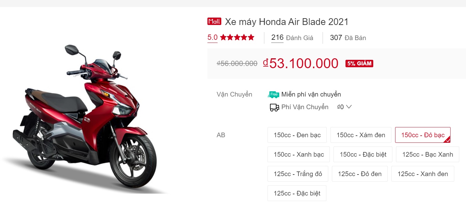 Giá xe Honda Air Blade hạ sâu chạm đáy, rẻ nhất chỉ 41 triệu cạnh tranh Yamaha NVX cực gắt ảnh 2