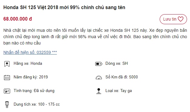 Gi&aacute; Honda SH 125i chạm ngưỡng kh&oacute; tin, kh&aacute;ch Việt nhanh tr&iacute; mua ngay chiếc xe n&agrave;y gi&aacute; chỉ 68 triệu ảnh 1