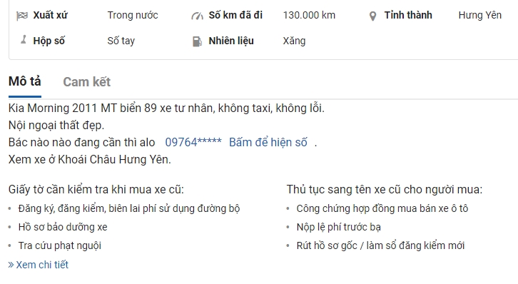 Giá xe Honda SH 150i chênh cao, khách Việt mua ngay chiếc Kia Morning này rao bán giá chỉ 128 triệu ảnh 1