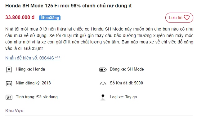 Dân tình 'bấn loạn' trước chiếc Honda SH Mode rao bán giá chỉ 33 triệu, rẻ ngang Honda Vision mới ảnh 1
