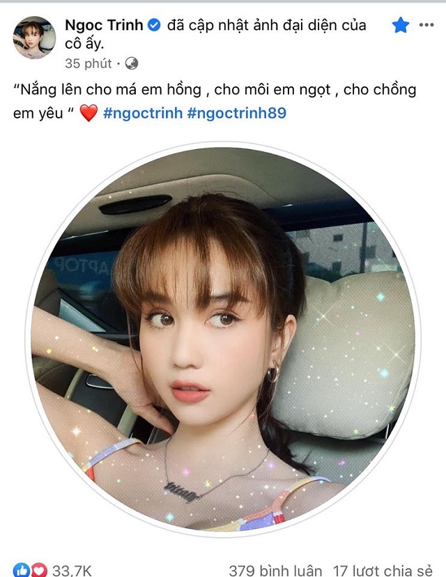 Ngọc Trinh g&acirc;y ch&uacute; &yacute; khi c&ocirc;ng khai h&igrave;nh ảnh 'chồng'