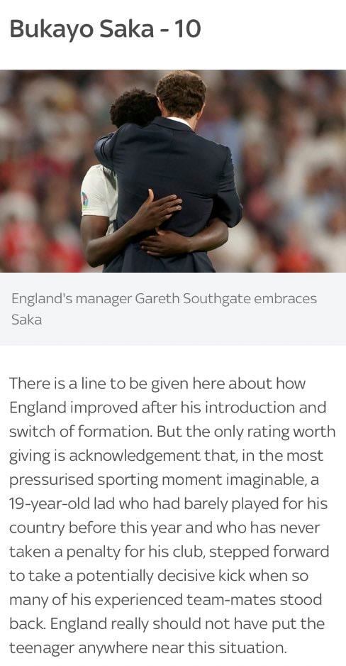 S&uacute;t hỏng quả penalty quyết định, sao trẻ ĐT Anh vẫn được chấm điểm 10 ở trận chung kết Euro 2021