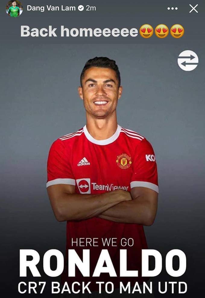 Phản ứng của Quế Ngọc Hải c&ugrave;ng d&agrave;n sao ĐT Việt Nam khi Ronaldo trở lại MU khiến NHM phấn kh&iacute;ch