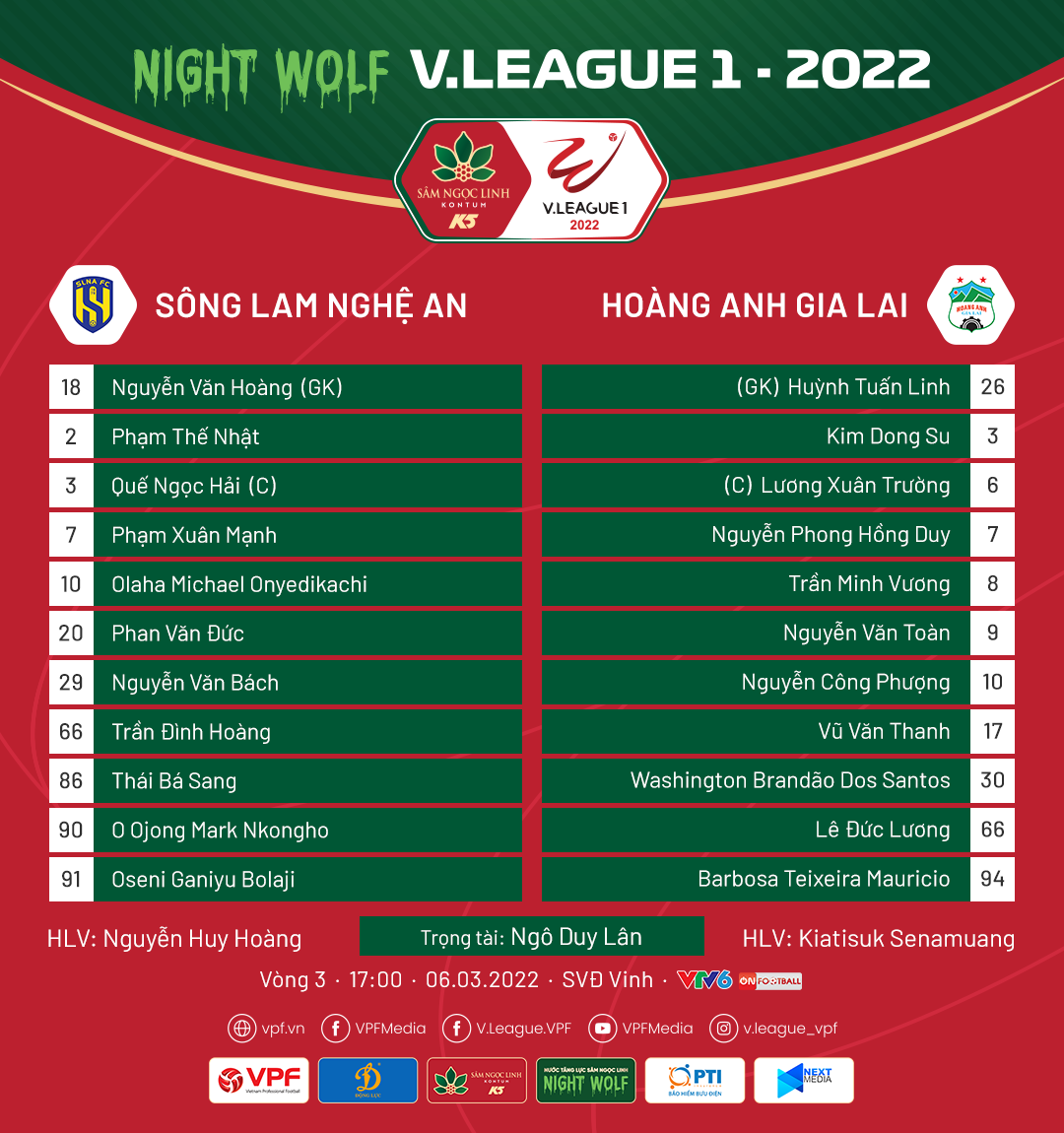 Trực tiếp bóng đá SLNA vs HAGL, vòng 3 V.League 2022: Link xem trực tiếp SLNA vs HAGL VTV6 Full HD