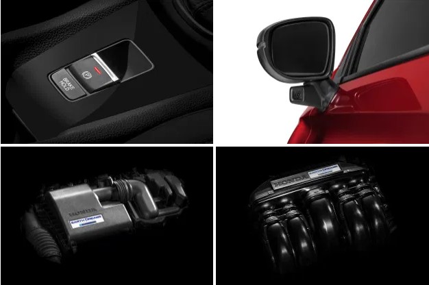 Honda City 2020 phiên bản mới, gương xe màu đen, động cơ xe màu đen 