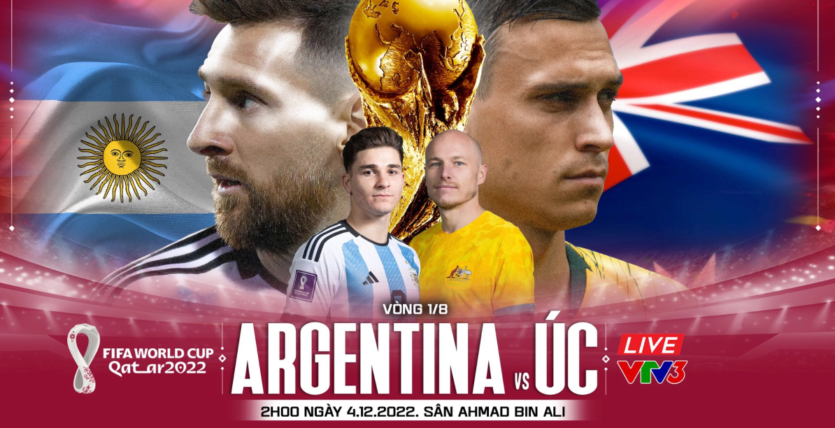 Xem trực tiếp bóng đá Argentina vs Úc ở đâu, kênh nào? Link xem trực