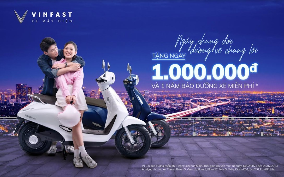 Mua xe máy điện VinFast mùa Valentine, nhận ngay 1 triệu đồng và 1 năm bảo dưỡng xe miễn phí ảnh 1
