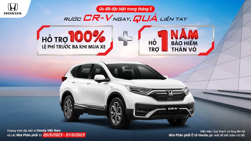 Honda supports 100% of registration tax and many incentives for customers to buy CR-V in May
