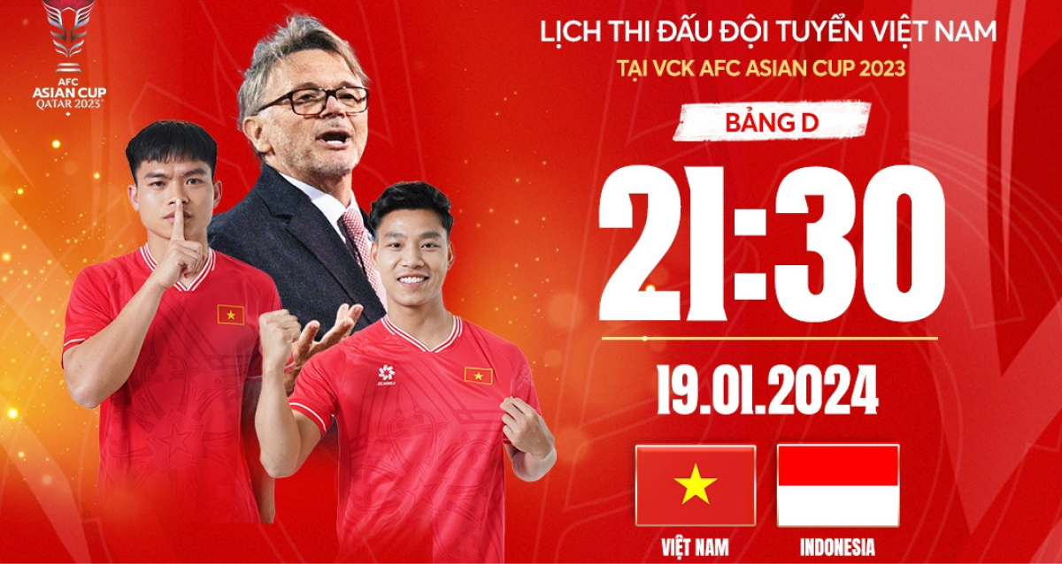 Xem trực tiếp bóng đá Việt Nam vs Indonesia ở đâu, kênh nào? Link xem trực tiếp VTV5 Asian Cup HD