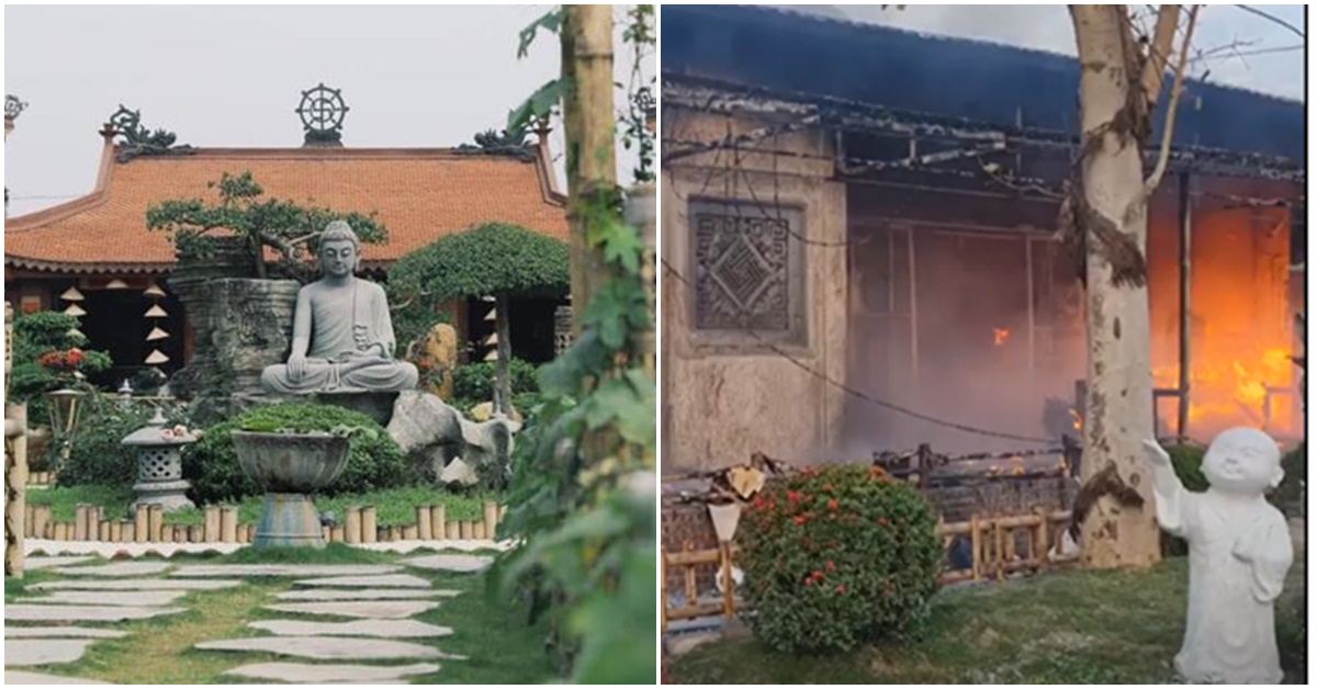 Khung cảnh hoang tàn của chùa Phật Quang Hà Nam sau đám cháy