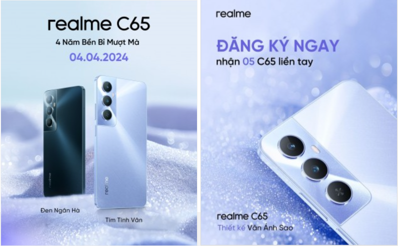 Realme C65 ra mắt: Thiết kế giống Galaxy S22, có Dynamic Island xịn sò như iPhone 15, giá từ 3,7 triệu đồng