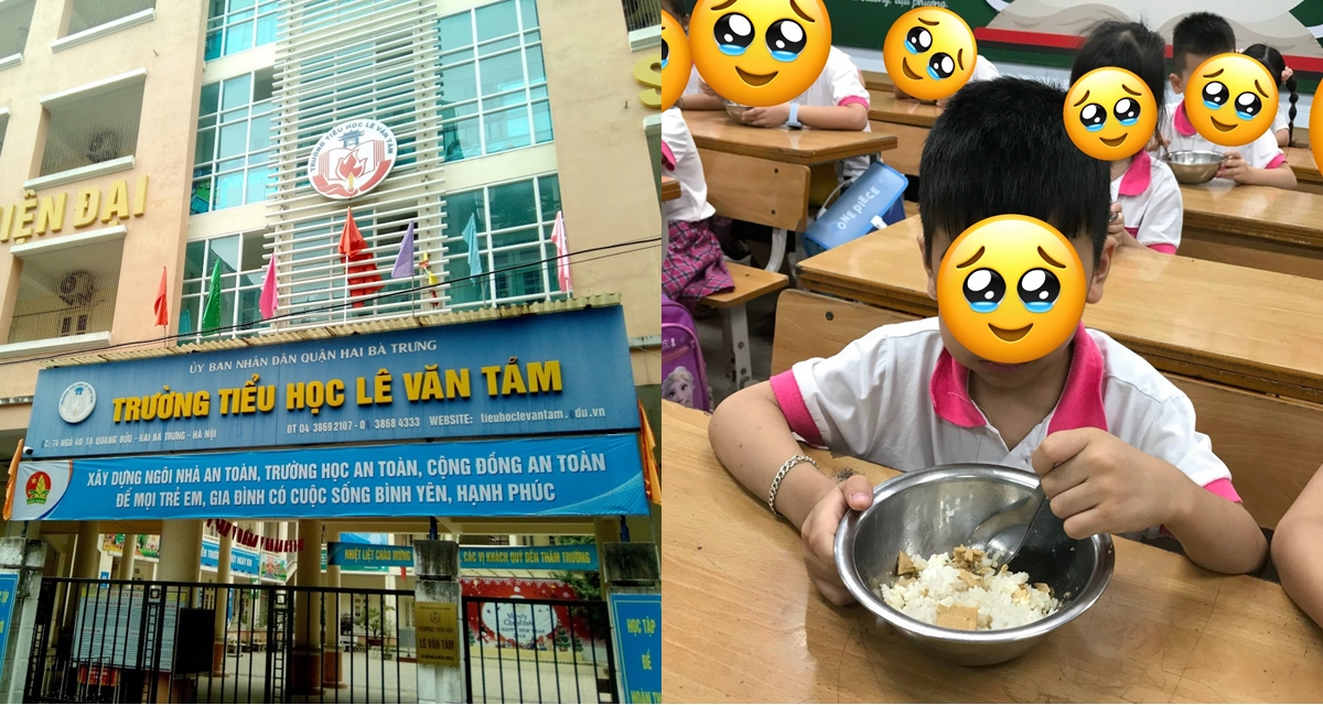 CĐM sửng sốt trước suất ăn trưa 33 nghìn đồng của trường Tiểu học Lê Văn Tám, Hai Bà Trưng, Hà Nội