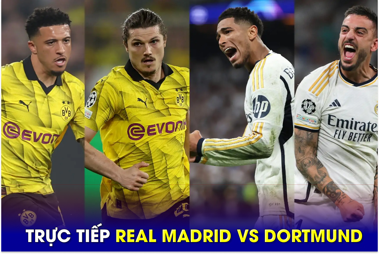 Trực tiếp bóng đá Real Madrid vs Dortmund, 2h ngày 2/6- Link xem chung kết Cúp C1 Champions League