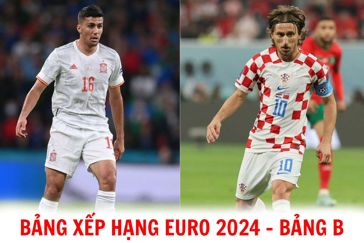 Bảng xếp hạng EURO 2024 - Bảng B: Croatia đánh bại Tây Ban Nha; Italia xếp bét bảng?