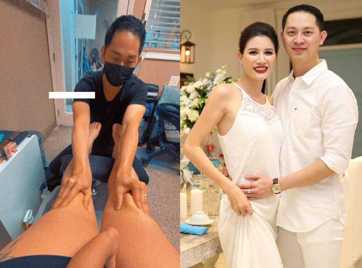 Xuất hiện hình ảnh chồng Trang Khàn đang mát xa, làm móng cho khách: Hóa ra là đại gia \'phông bạt\'?