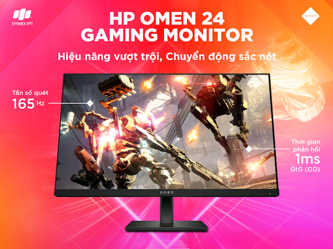 Màn hình HP OMEN 24 FHD 165Hz: Sự lựa chọn hoàn hảo cho Game thủ chuyên nghiệp