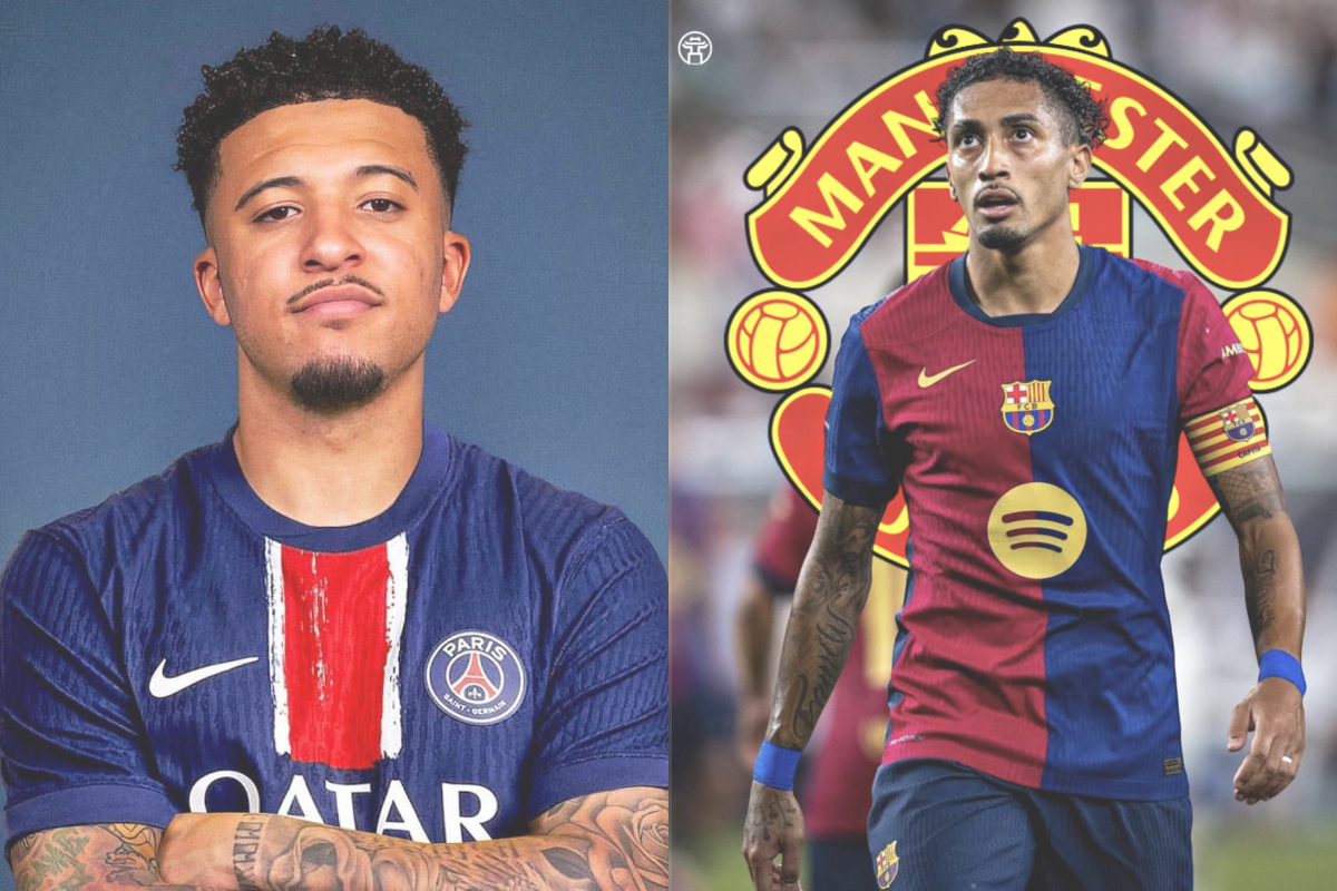 Jadon Sancho chính thức cập bến PSG, Manchester United lập tức chiêu mộ Raphinha với giá khó tin