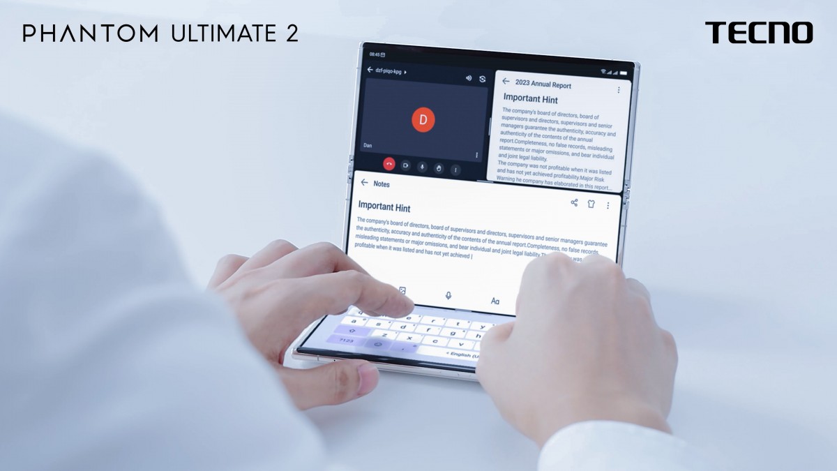 Tecno giới thiệu điện thoại thông minh màn hình gập ba Phantom Ultimate 2 đầu tiên trên thế giới