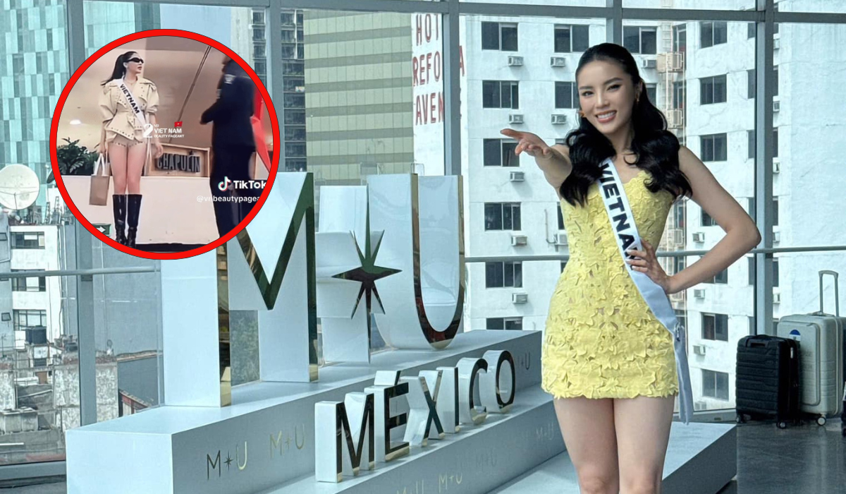 Phản ứng khó hiểu của Kỳ Duyên khi bị nhân viên an ninh ở Miss Universe nhắc nhở