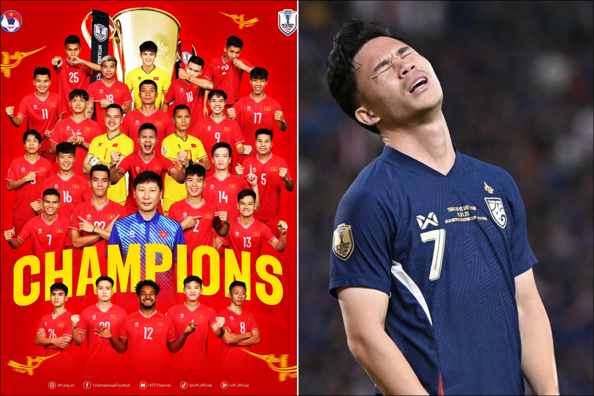 ĐT Việt Nam bất ngờ xếp top 1 thế giới nhờ vô địch AFF Cup 2024, áp sát ĐT Thái Lan trên BXH FIFA